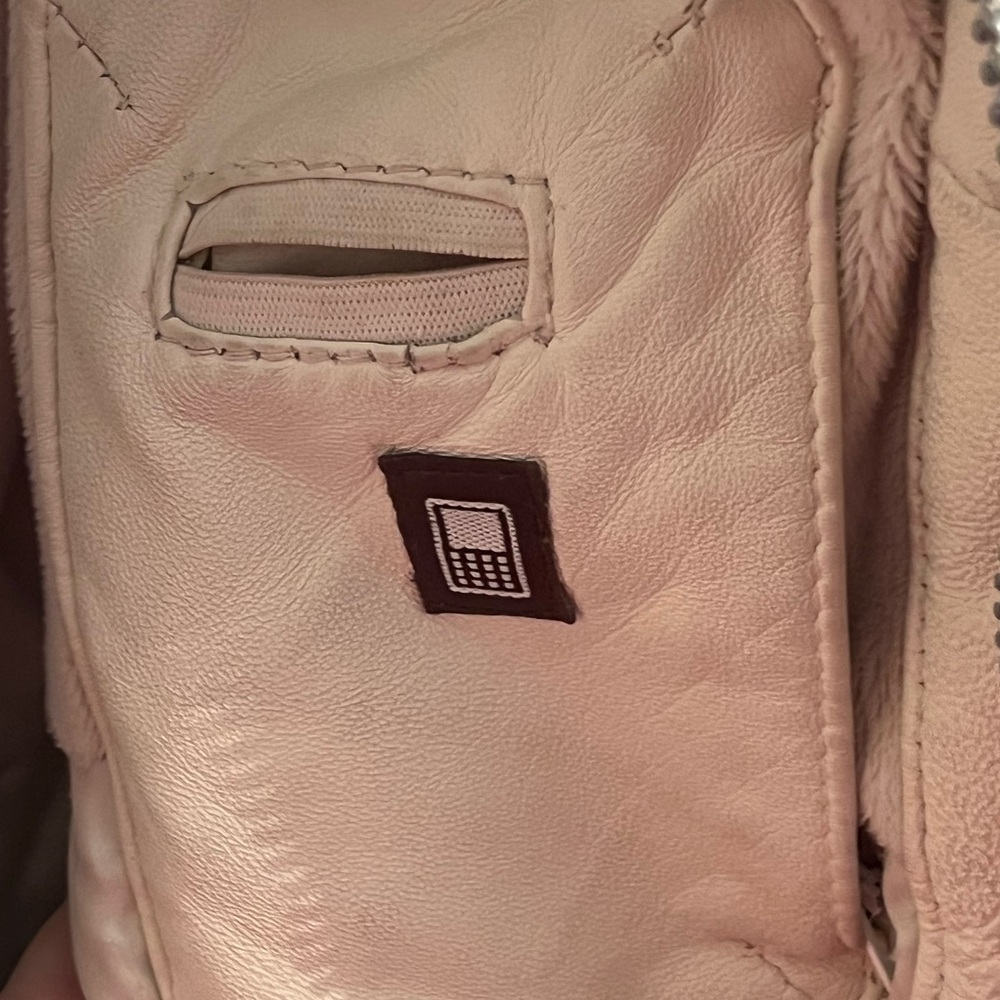 Danier Leather Cream Coat with Fur Trim - Picture 7 of 14
